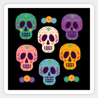 Day of the Dead Colorful Candy Skull Calavera Pattern Sticker